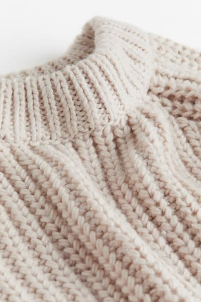 Oversized Rib-knit Sweater - Light beige - Ladies | H&M US | H&M (US + CA)