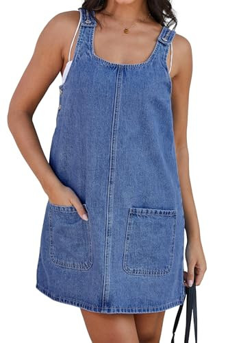 Womens Denim Overall Dress Casual Jeans Rompers Jumper Overalls Blue 2XL | Amazon (US)