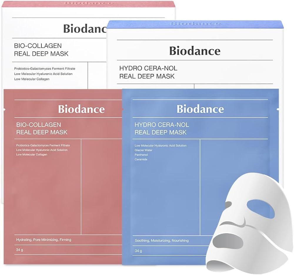 BIODANCE Real Deep Mask Duo: Bio-Collagen Real Deep Mask & Hydro Cera-nol Real Deep Mask | Amazon (US)