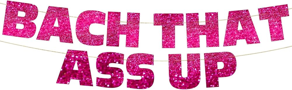 Pre-Strung Bachelorette Pink Glitter Banner - Bachelorette Party Decorations for Her - Party Supp... | Amazon (US)