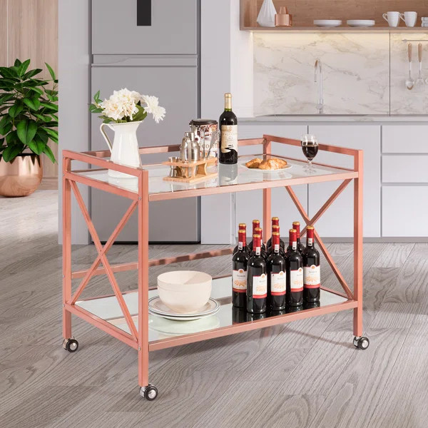 Oroville 2-Tier Bar Cart | Wayfair Professional