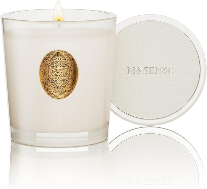 M&SENSE Natural Soy Candle | Vanilla Dream & White | 9.2 oz, 50H Burn Time | Luxury Scented Candl... | Amazon (US)