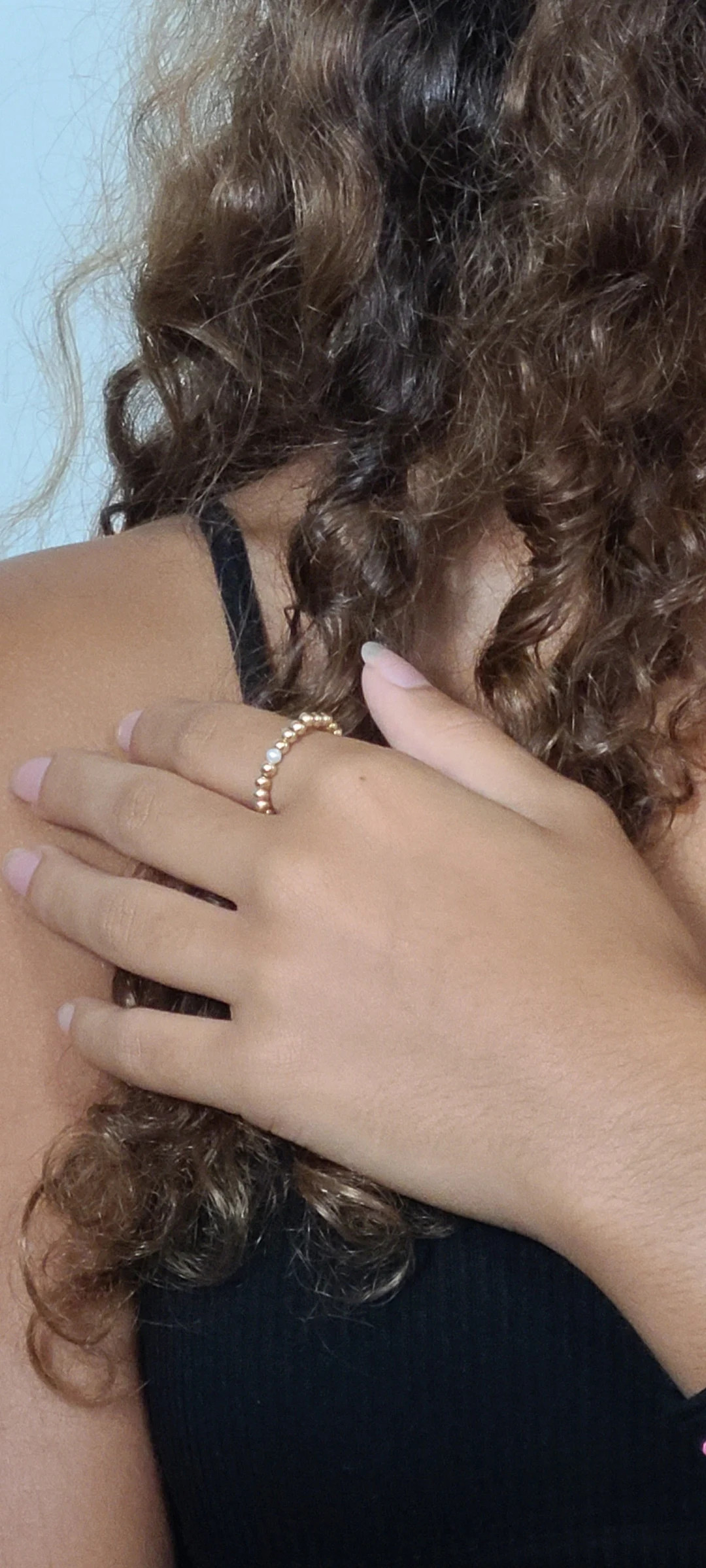 Pearl STRETCH STACKING Gold Filled RING Bohemian White Gemstone Classic Ladies Ring - Etsy | Etsy (US)