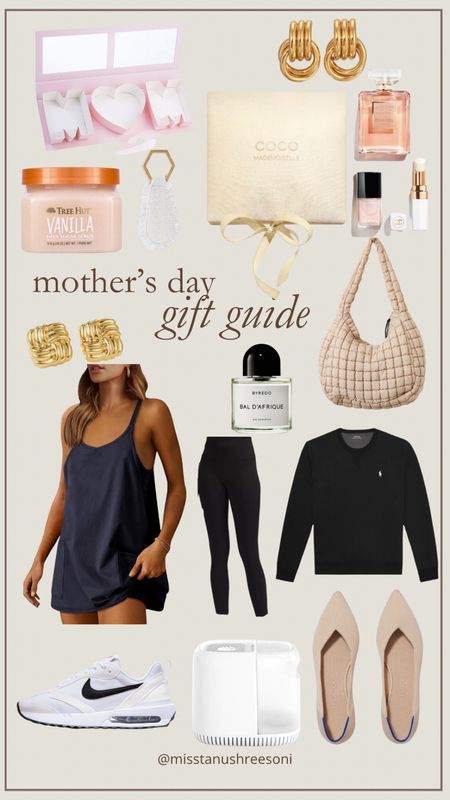 Get her what she actually wants 😜

Saw this cutest mom gift box that you could fill with her favorite beauty items/treats!

Tree hut organics vanilla scrub is literally the best and smells sooo good

This hat clip is perfect for the traveler so she doesn’t have to hold her hat or let it get smooshed in her suitcase 

Chanel beauty always 💄

This Free people quilted puffer bag is trendy and so functional!

Also love this Fp look alike dress with shorts underneath in a really pretty navy color! This is so good for all the moms on the go especially with these Nike air max that are on sale!

Love this byredo scent it has become my signature!

A new pair of aligns are always a good idea

This polo sweatshirt is actually men’s but would be so chic over white shorts or as a drape/layer

Both of these pairs of  doorknocker earrings are so on trend right now but these are a fraction of the cost of the real ones!

These pointed toe flats are everywhere and bonus they are so comfy for work!

And finally a canopy humidifier for glowy skin and one that she won’t have to clean as often!

Mother’s Day, Mother’s Day gift guide, trendy gift guide, align leggings, free people, Amazon, Amazon finds, Amazon gift guide, Chanel, heaven mayhem look alikes, free people look alike, tree hut organics, Nike, sneakers, humidifier, skinny confidential, knot earrings, 

#LTKfindsunder50 #LTKfamily #LTKGiftGuide