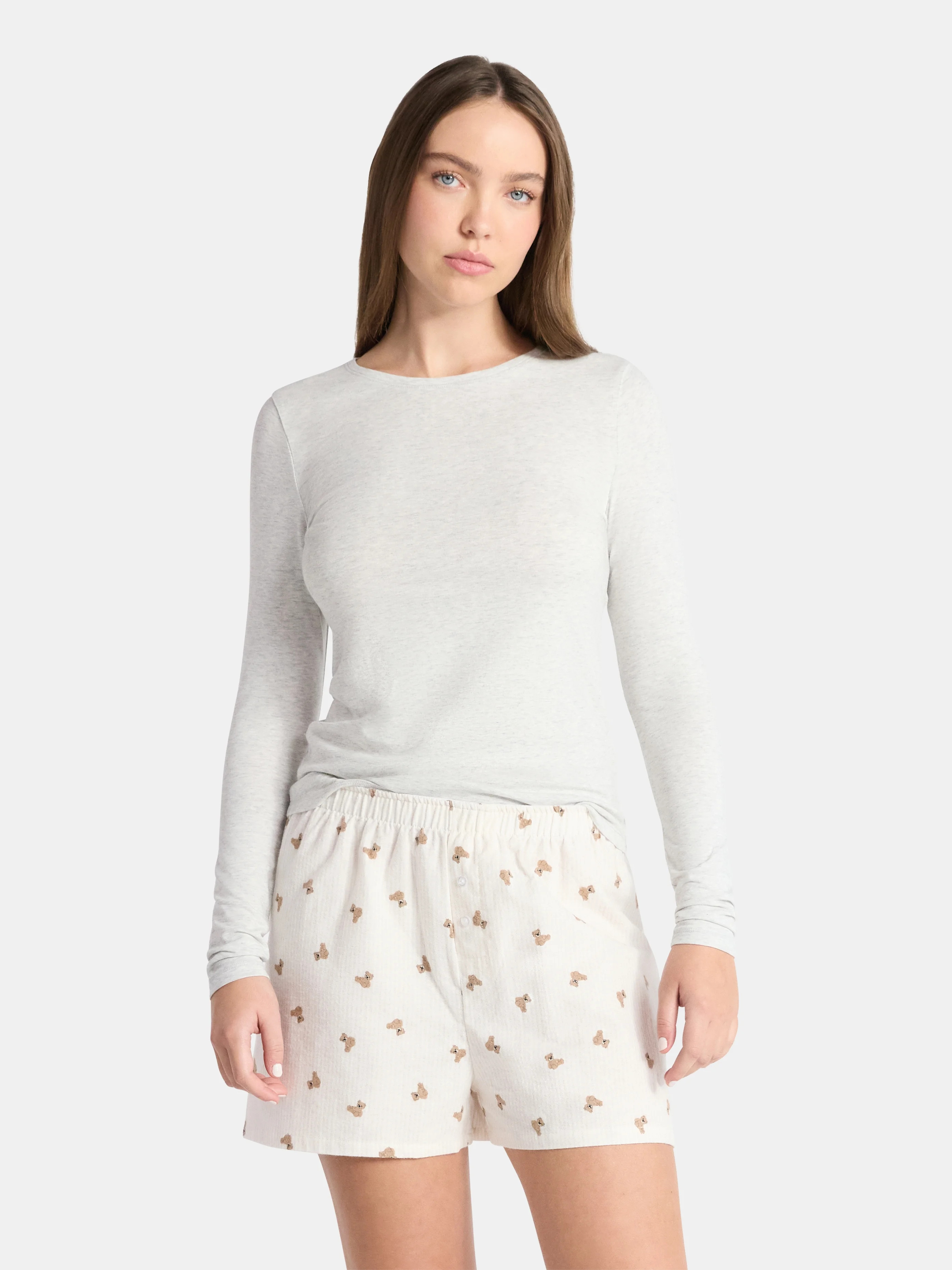 No Boundaries Crewneck Tee with Long Sleeves, Women's | Walmart (US)