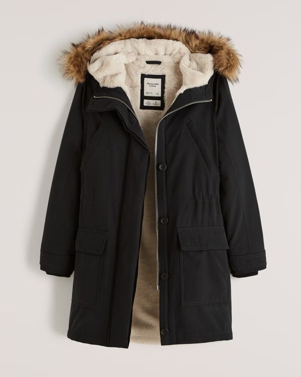 Faux Fur-Lined Military Parka | Abercrombie & Fitch (US)