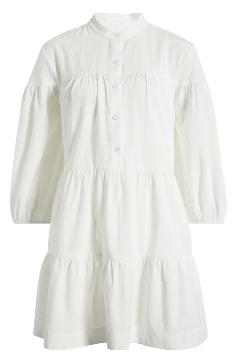 Addison Tiered Cotton Mini Shirtdress | Nordstrom