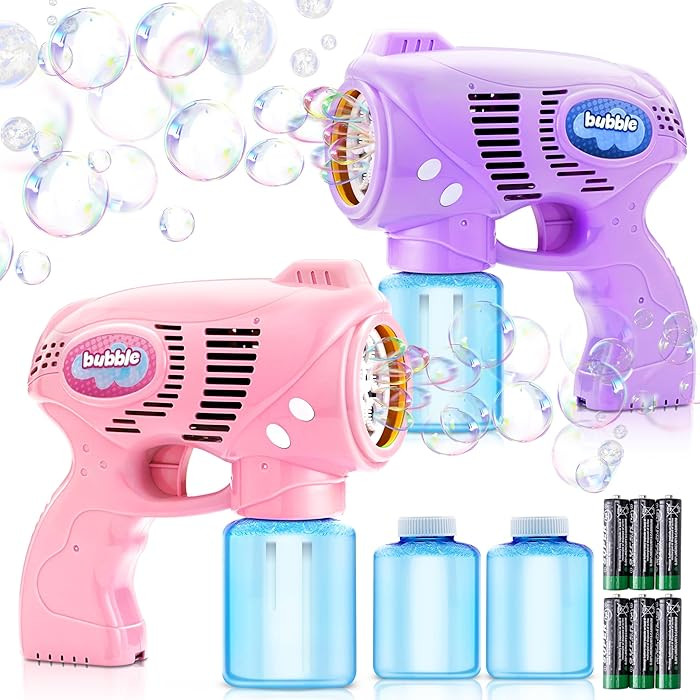 JOYIN 2 Bubble Guns with 2 Bottles Refill Solution, Bubble Machine Gun for Kids, Toddlers, Party ... | Amazon (US)