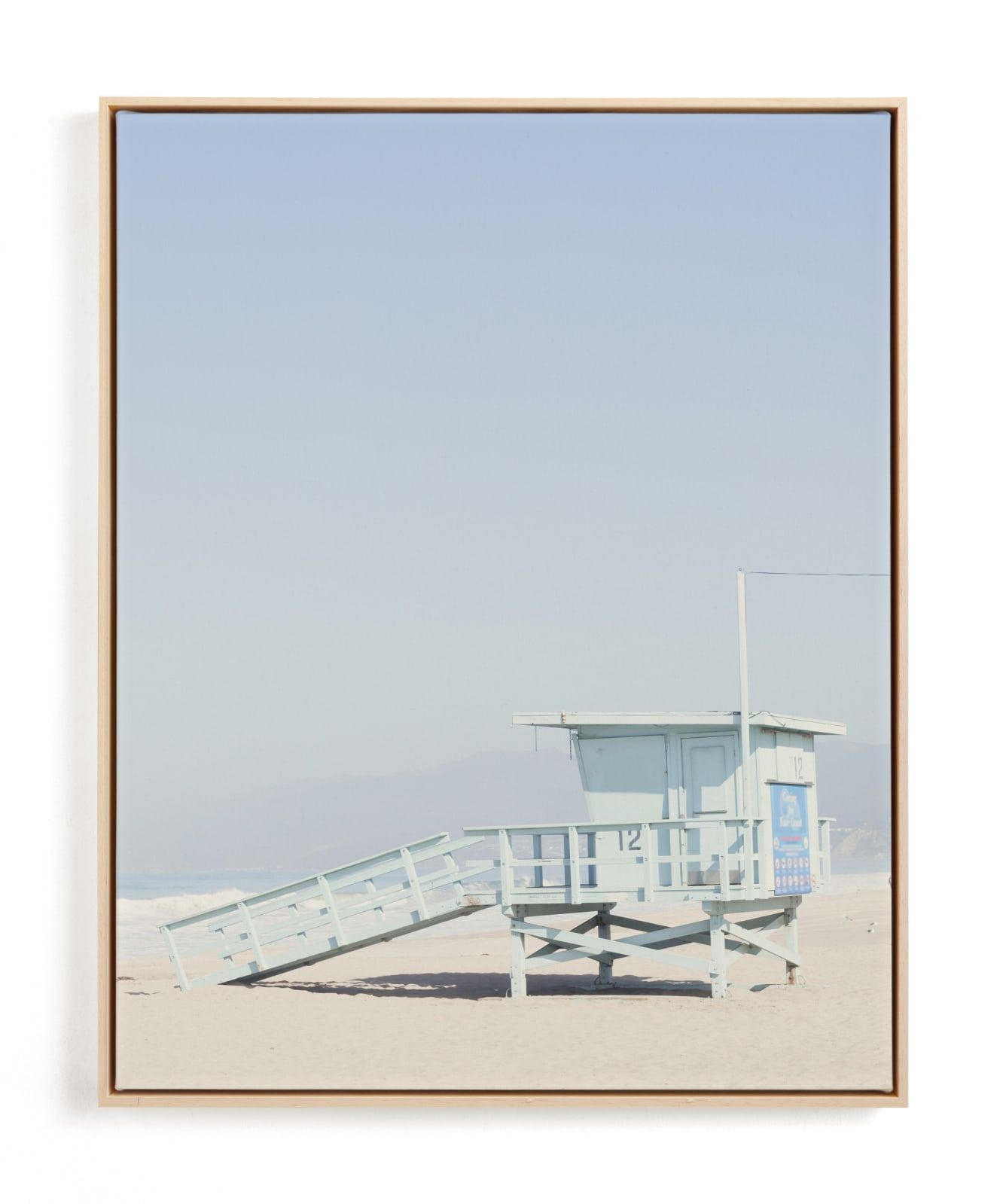 "The Pastel Blue Lifeguard House" - Limited Edition Art Print by Caroline Mint. | Minted