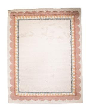 Made In Turkey 8x10 Stella Scalloped Border Super Soft Area Rug | TJ Maxx