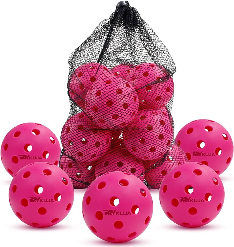 MYKUJA 12Pack USAPA Approved Pickleball Balls |Pink/Green Outdoor Pickleballs Balls|Pickleballs O... | Amazon (US)