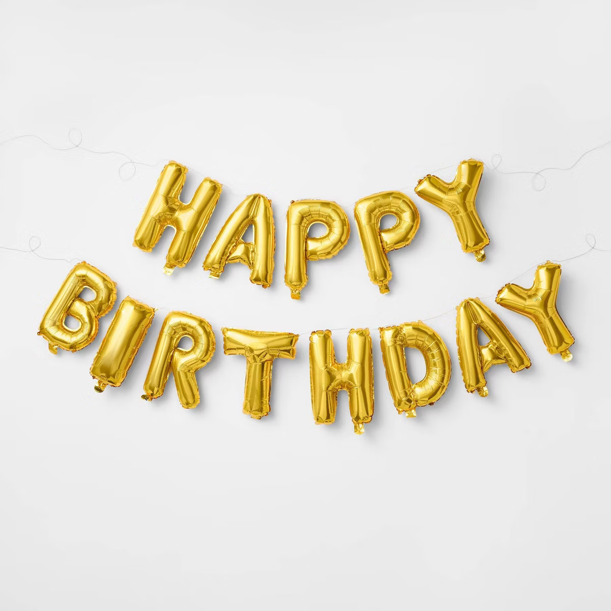 Gold Happy Birthday Foil Balloon Banner - Spritz™ | Target