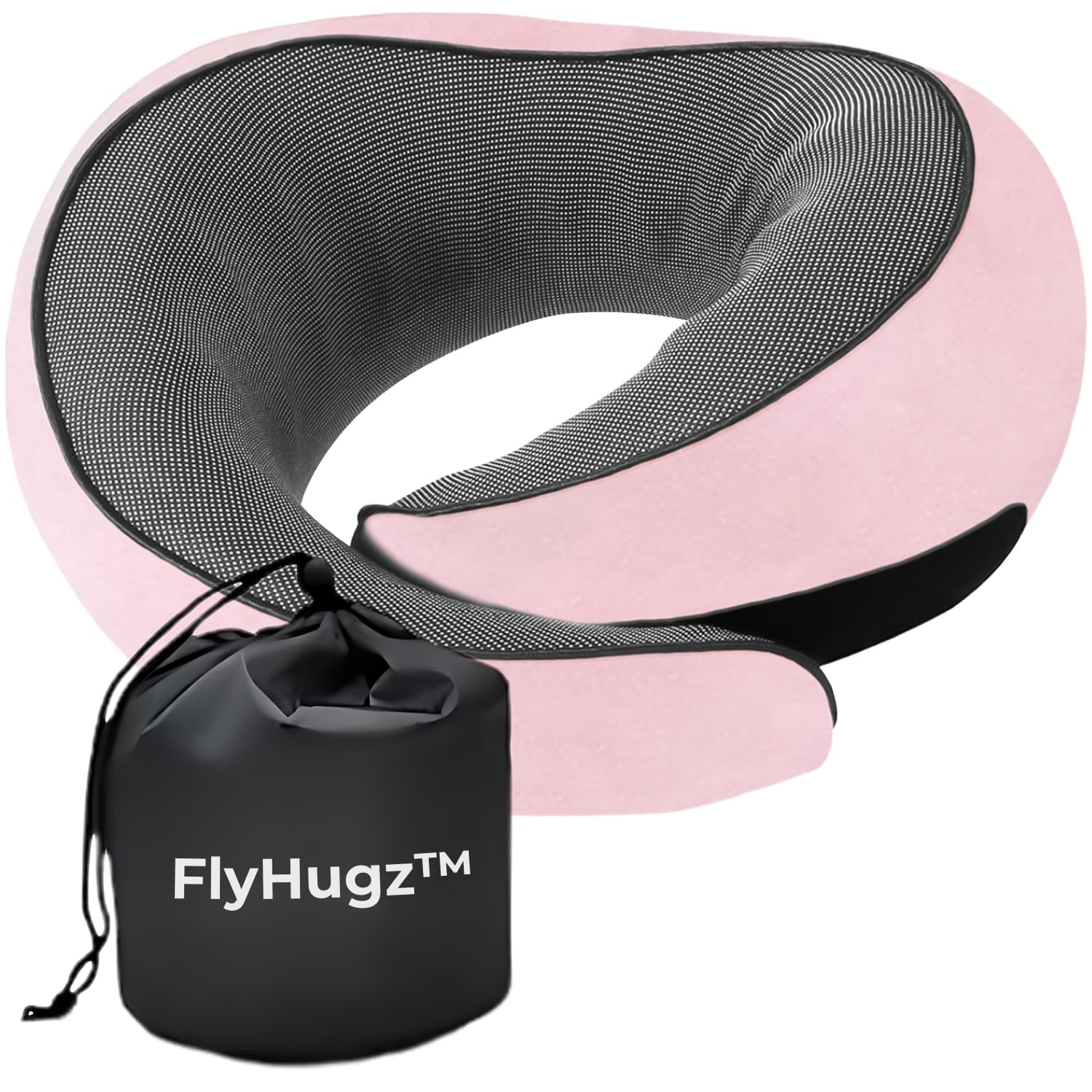 FlyHugz® Neck Travel Pillow | Memory Foam Neck Pillow for Comfort on Airplane | Compact and Ergo... | Amazon (US)