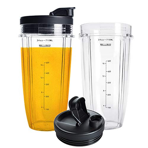 QueenTrade 24OZ Replacement Blender Cups For Ninja, 2-Pack Replacement Parts with Sip & Seal Lids Compatible with Ninja Auto IQ BN401 BN751 BN801 BL480 BL682 BL640-30 BL2012 NN102-30 | Amazon (US)
