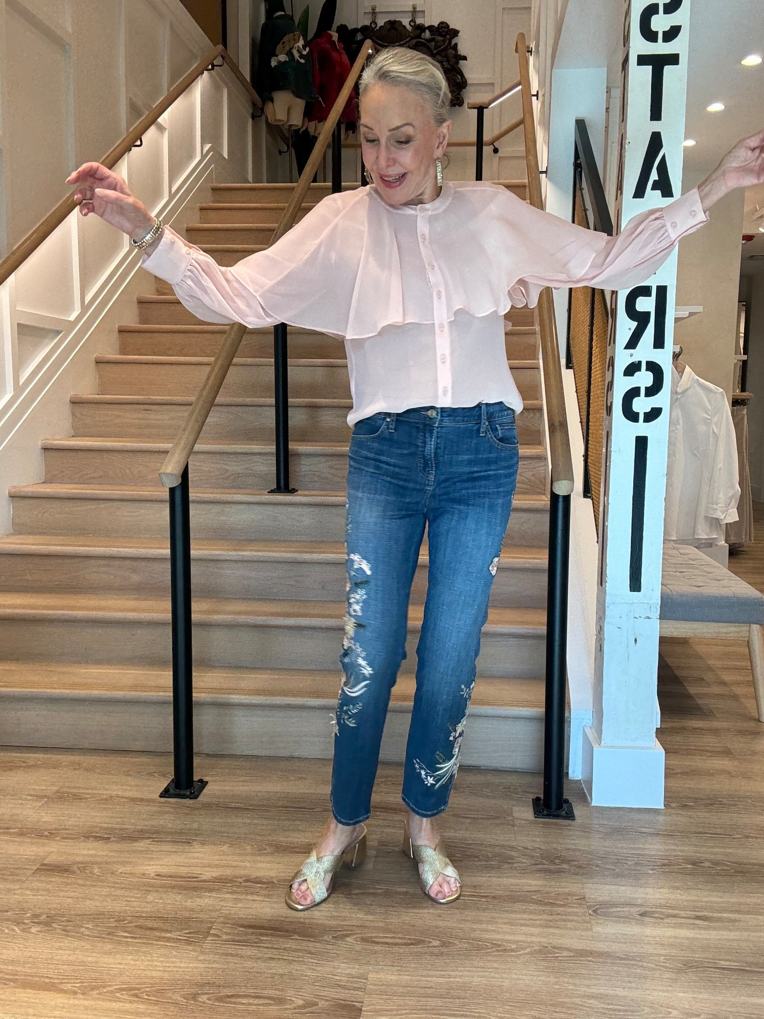 Inspired by elevated Italian fashion, this Georgette Cape Blouse is cut from silky semi-sheer Georgette fabric, features a crew neckline, band collar, and button-front. Pair this semi-sheer blouse with jeans, trousers or skirts 

#LTKFindsUnder50 #LTKOver40 #LTKSaleAlert