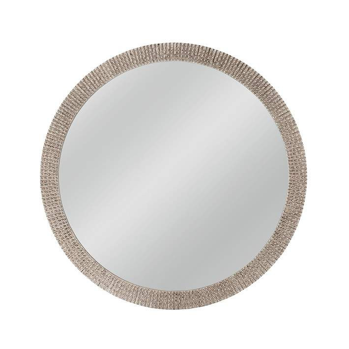Beatrice Antique Silver Leaf 44" Oversized Round Wall Mirror - #2952H | Lamps Plus | Lamps Plus