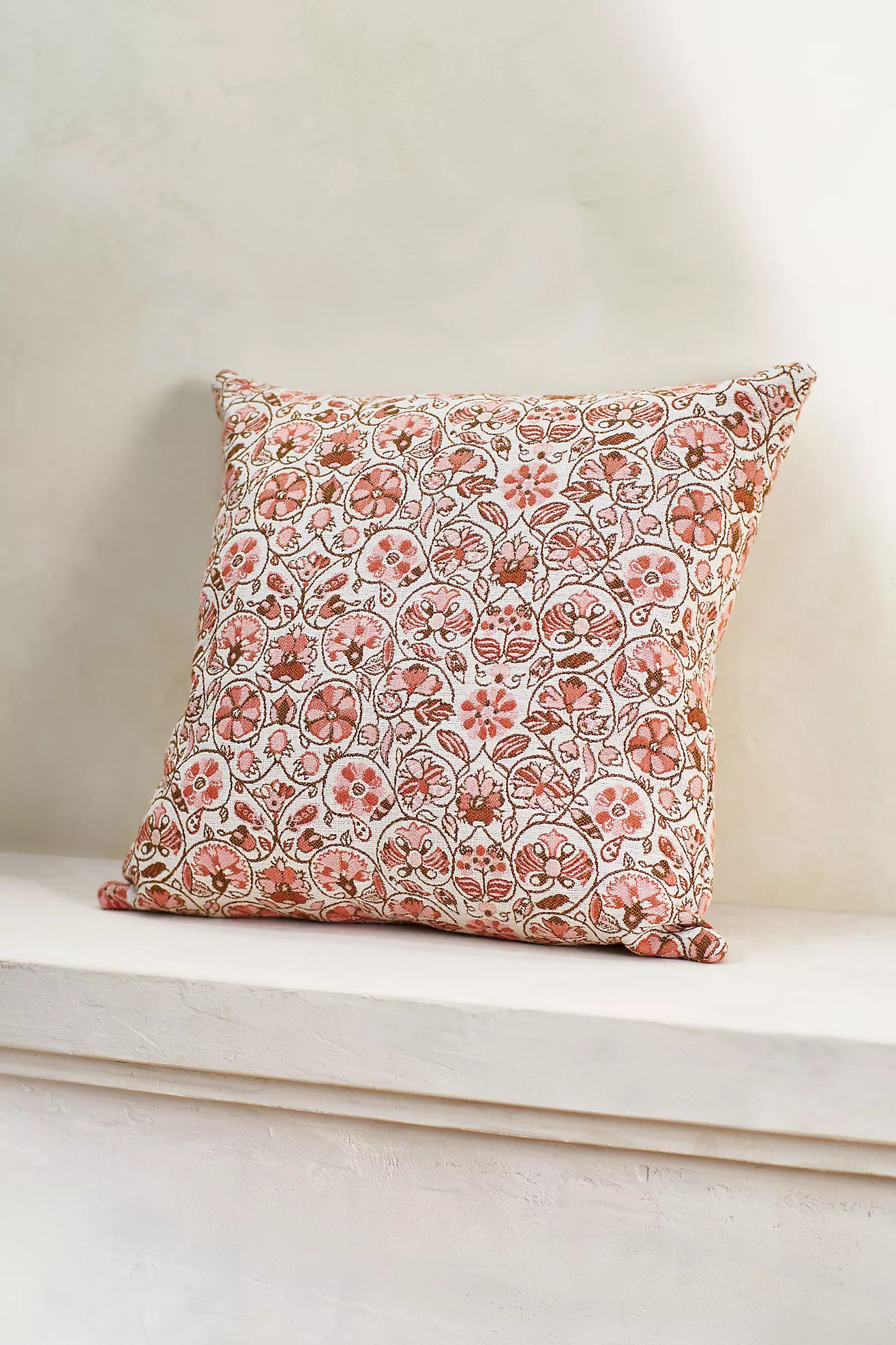 Coral Floral Outdoor Pillow | Anthropologie (US)