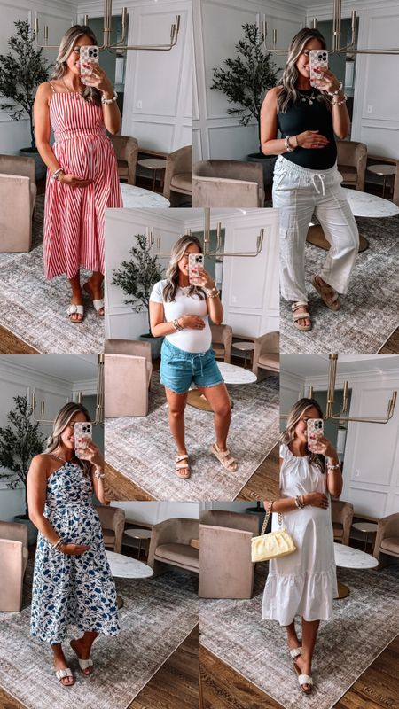 Walmart new arrivals all under $40 and bump-friendly! Summer dresses, comfy jean shorts with drawstring waist. The cutest white linen pants with drawstring waist. 

I sized up to a medium for my bump at 28 weeks pregnant. Otherwise fits true to size 

#LTKBump #LTKFindsUnder50 #LTKStyleTip