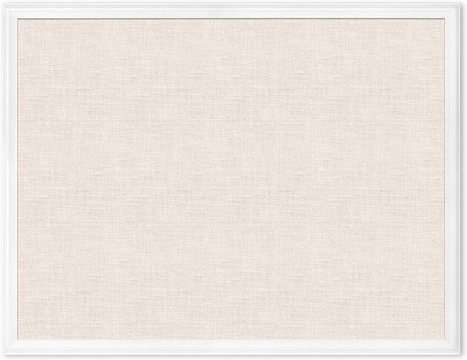 U Brands Linen Cork Linen Bulletin Board, 30 x 40 Inches, White Wood Frame (2917U00-01) | Amazon (US)