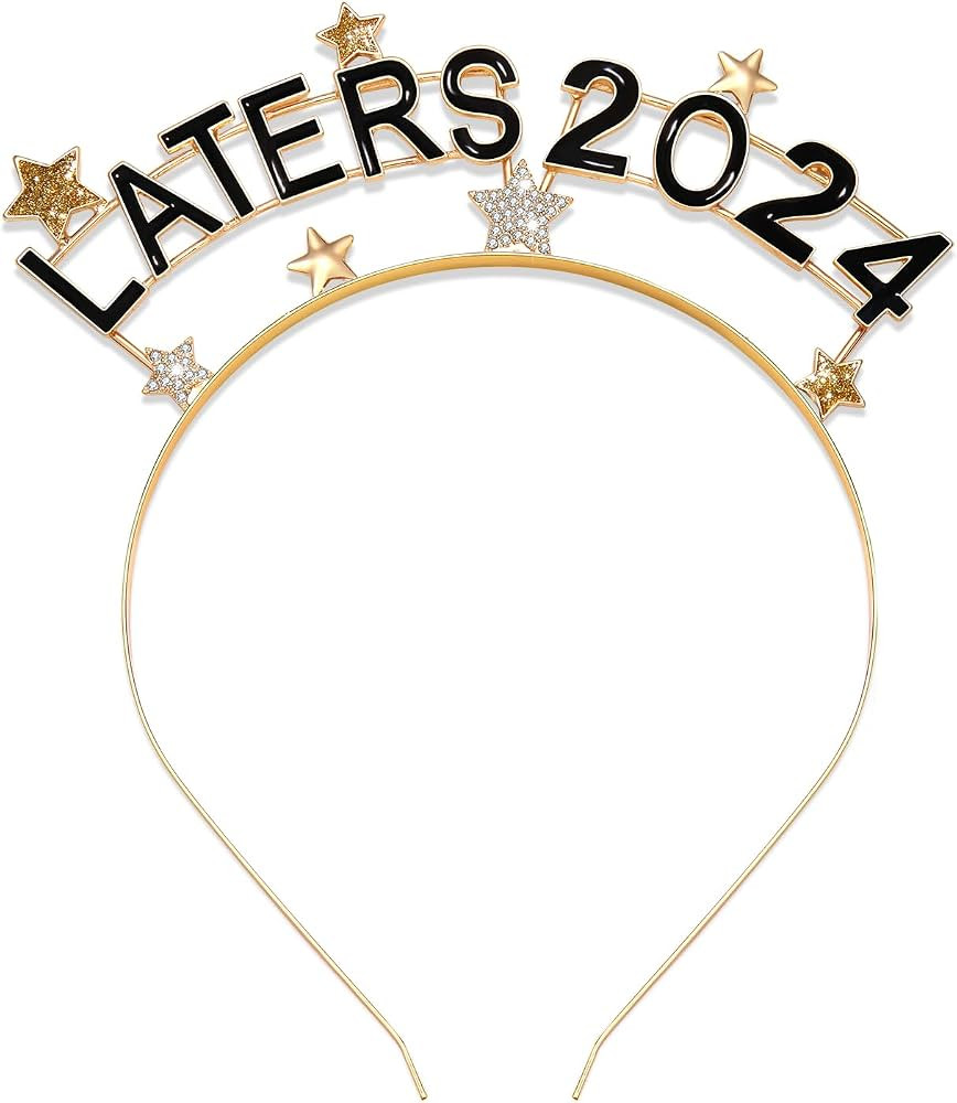 New Year Eve Headband Tiara Glitter Star Christmas Hairband for Women Girls Stars Headpiece Hair ... | Amazon (US)
