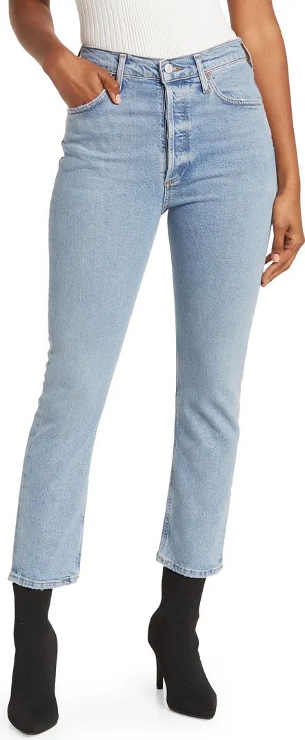 Riley High Waist Crop Straight Leg Jeans | Nordstrom