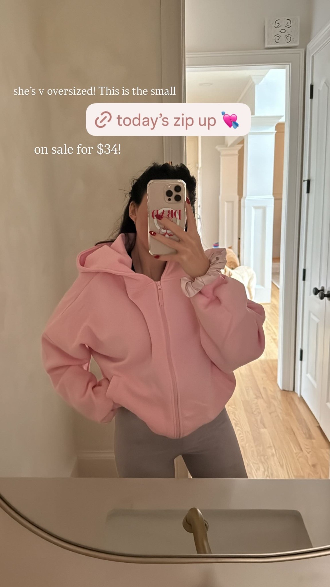 she’s v oversized! This is the small  on sale for $34!