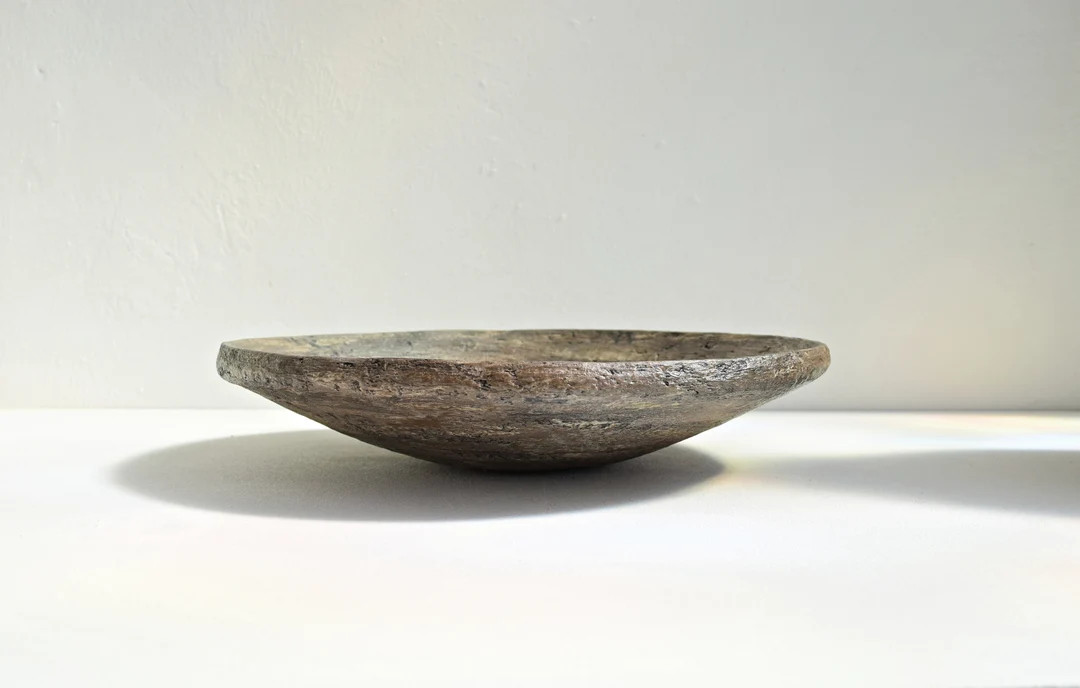 Decorative Platter Display Bowl Centerpiece, Flat Bowl, Artisan Bowl, Rustic Distressed Dish, Cof... | Etsy (US)