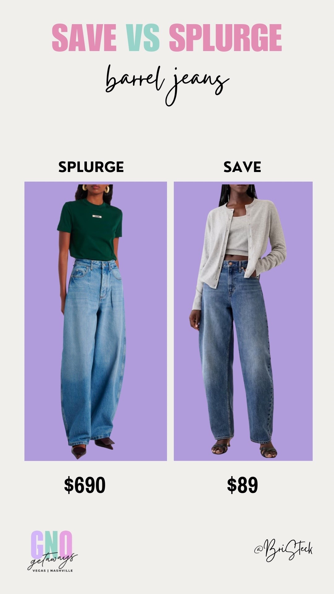 Save or Splurge? Every time I wear these #mytheresa #barreljeans I get so many compliments! The price tag definitely reflects the #luxury brand but so many people absolutely rave about the quality of these similar jeans from #gap. The price tag is much smaller on those! Which would you pick? 


#jeans #denim #barreljeans #gapdenim #gapjeans #lasvegas #vegas #nashville #girlstrip #girlsnight #nightout #concertoutfit #fallfaahion

#LTKStyleTip #LTKWorkwear #LTKFindsUnder100