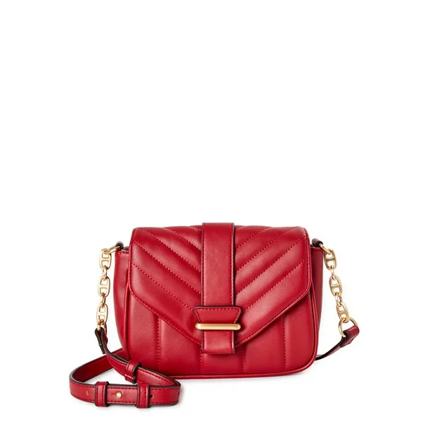 Time and Tru Women’s Camber Crossbody Handbag Red - Walmart.com | Walmart (US)