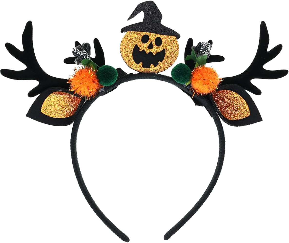 Auerllcy Halloween Headwear, Spiders/Pumpkin/Antlers Headbands, Cosplay Party Costume Accessories... | Amazon (US)