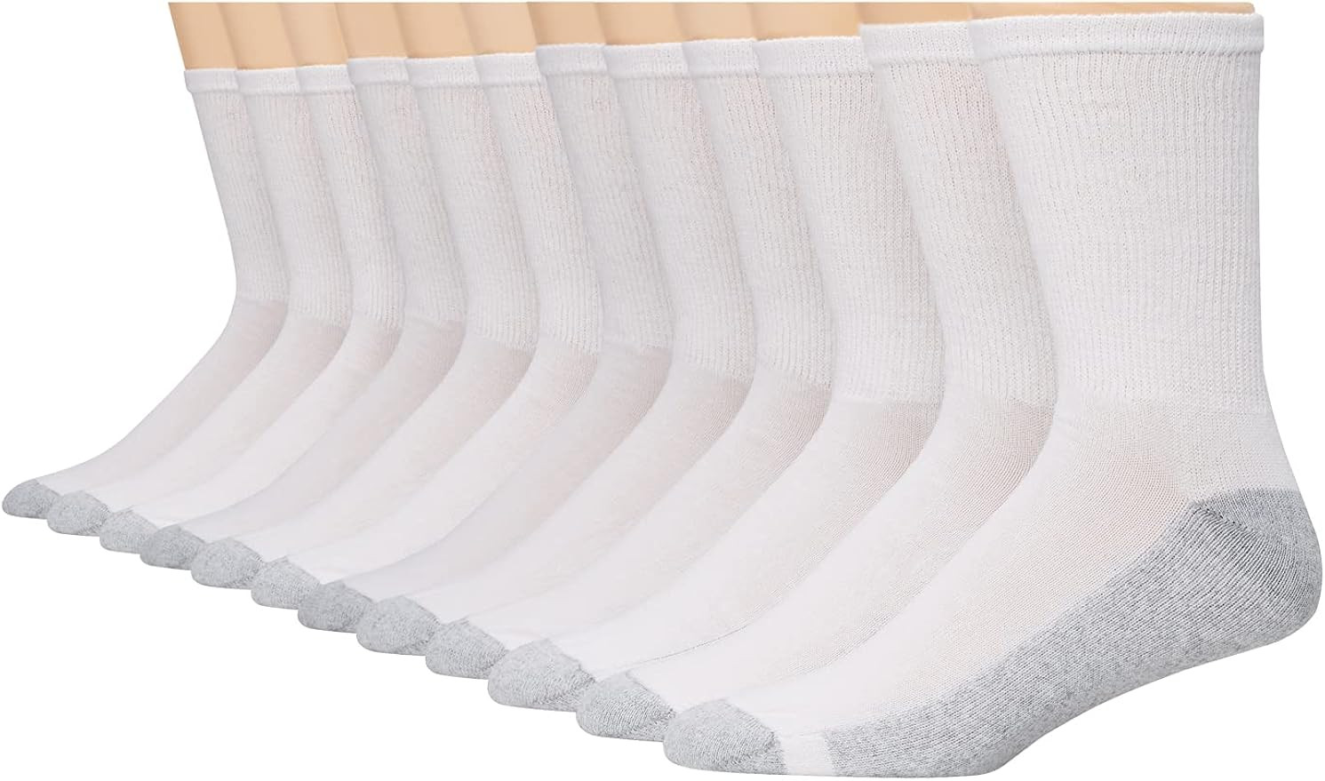Hanes mens Double Tough Crew Socks, 12-pair Pack | Amazon (US)