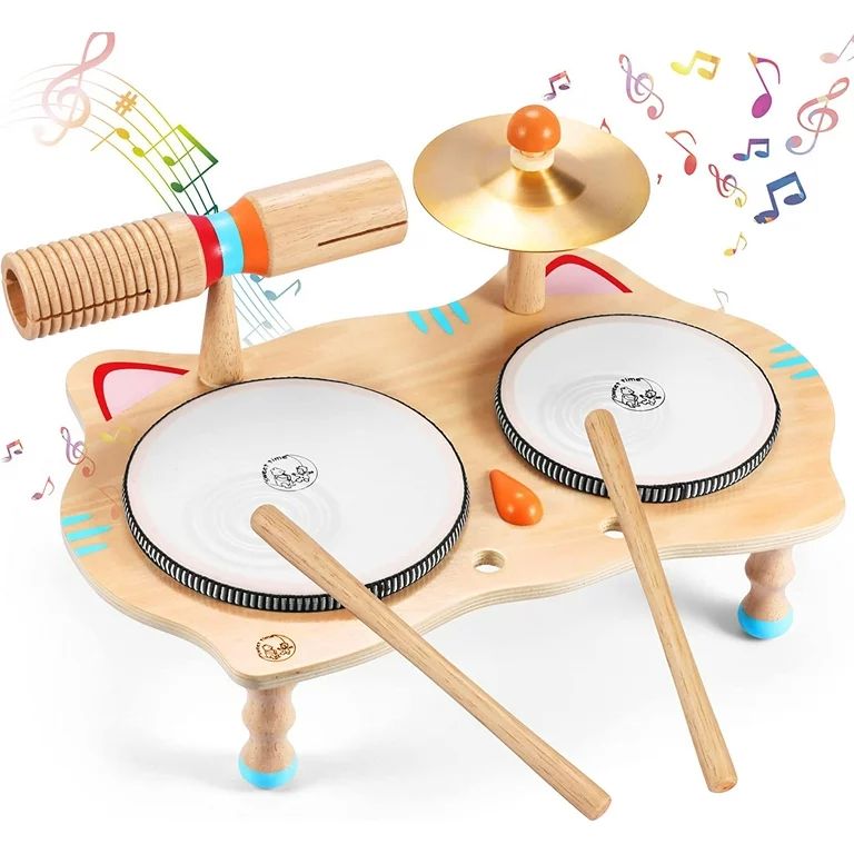 Sweet Time Toddler Drum Set Musical Toys Percussion Instruments for Kid Wooden Musical Instrument... | Walmart (US)