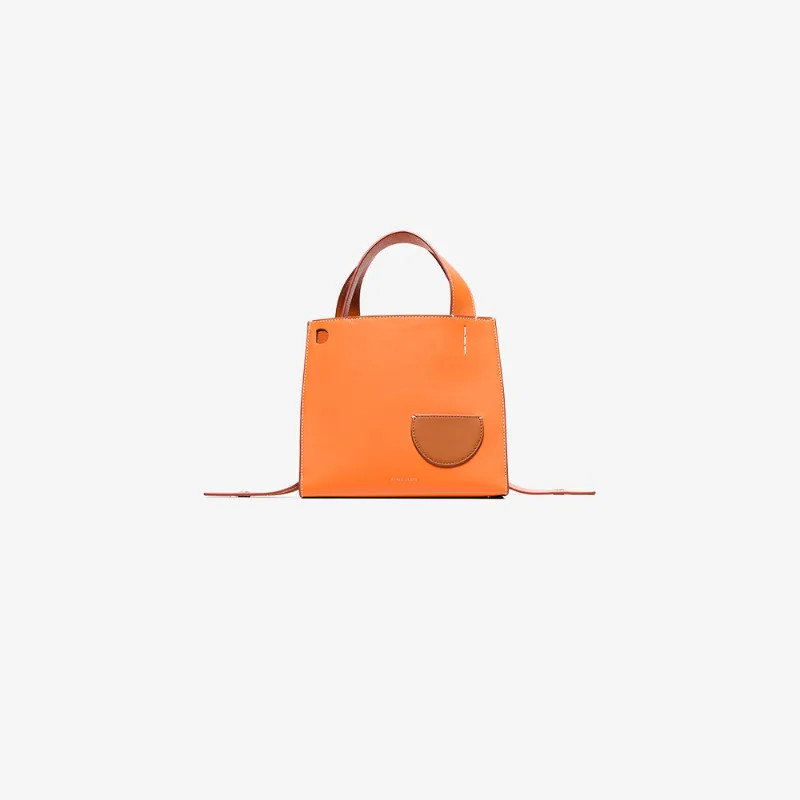 Danse Lente orange Margot outer pocket leather tote bag | Browns Fashion
