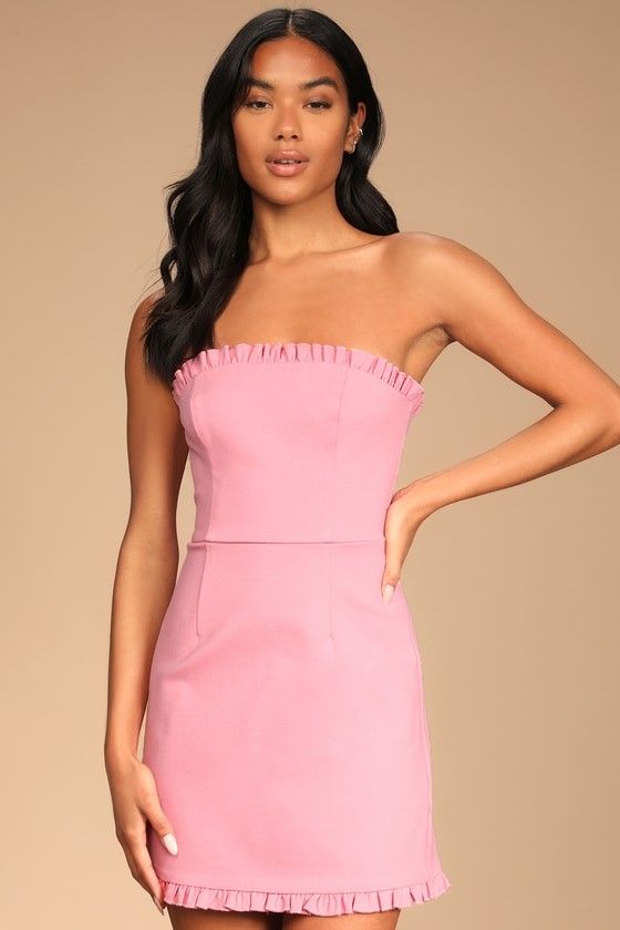 Little Lovely Light Pink Strapless Mini Dress- Derby Dress | Lulus (US)