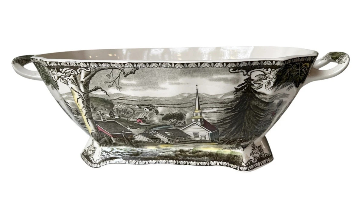 Vintage Rare Johnson Bros "The Friendly Village" Large Soup Tureen | eBay US