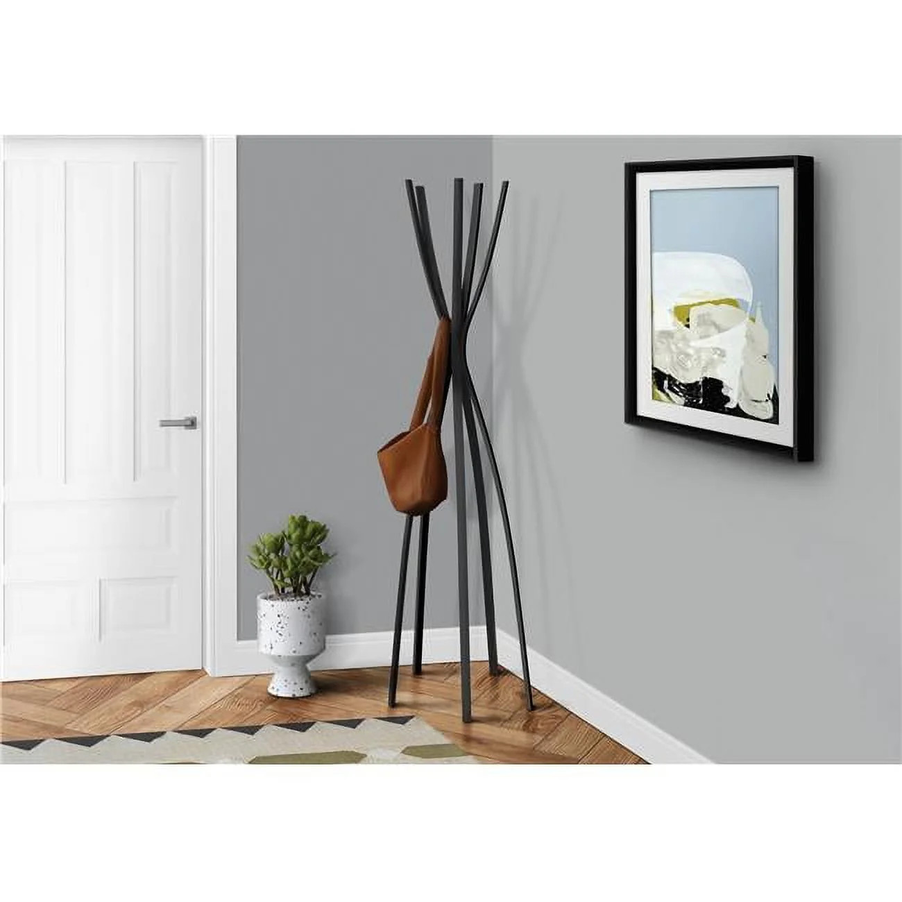 Monarch Specialties Coat Rack, Hall Tree, 5 Hooks, Entryway, 72"H, Bedroom, Black Metal | Walmart (US)