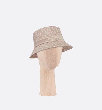 D-Oblique Small Brim Bucket Hat Ivory and Rose Des Vents Cotton | DIOR | Dior Beauty (US)
