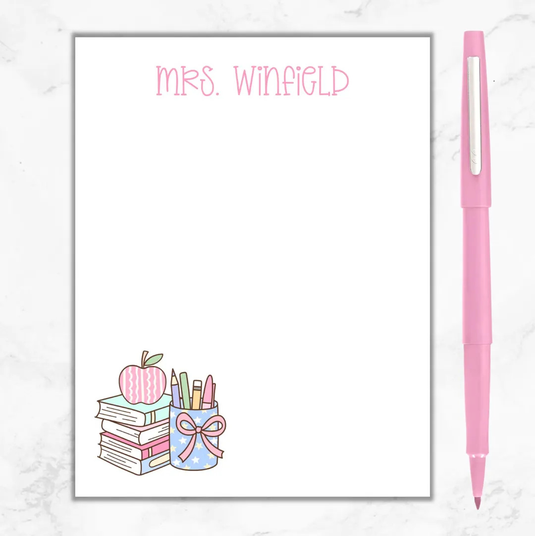 Personalized Teacher Notepad, Custom Teacher Writing Pad, Teacher Appreciation Gift, Gift For Tea... | Etsy (Global)