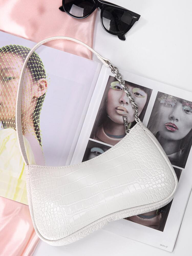 Croc Embossed Shoulder Bag | SHEIN