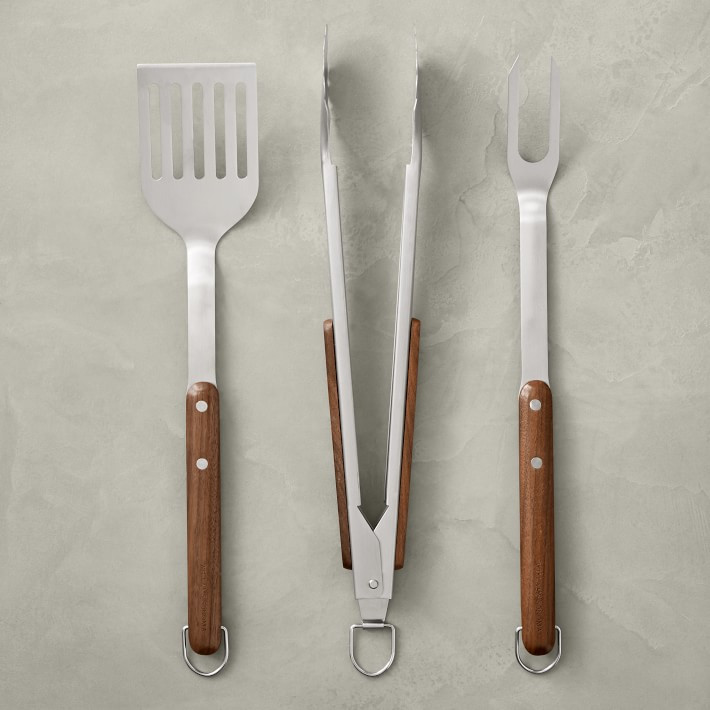 Williams Sonoma Walnut Grill Tools, Set of 3 | Williams-Sonoma