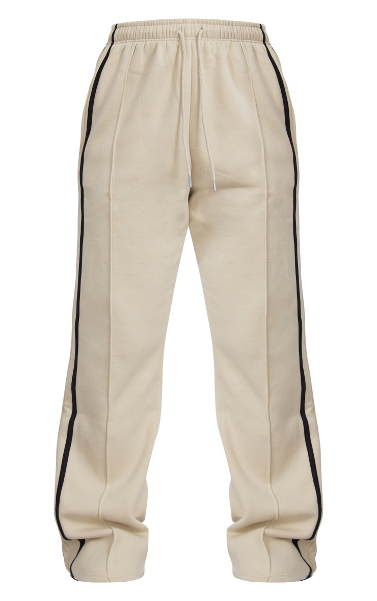 Stone Double Side Stripe Straight Leg Track Pants | Pretty Little Thing (Australia & New Zealand)