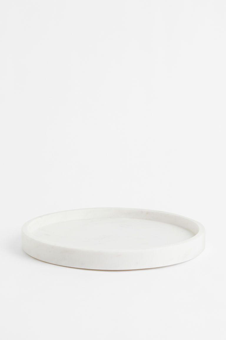H & M - Round Marble Tray - White | H&M (US + CA)