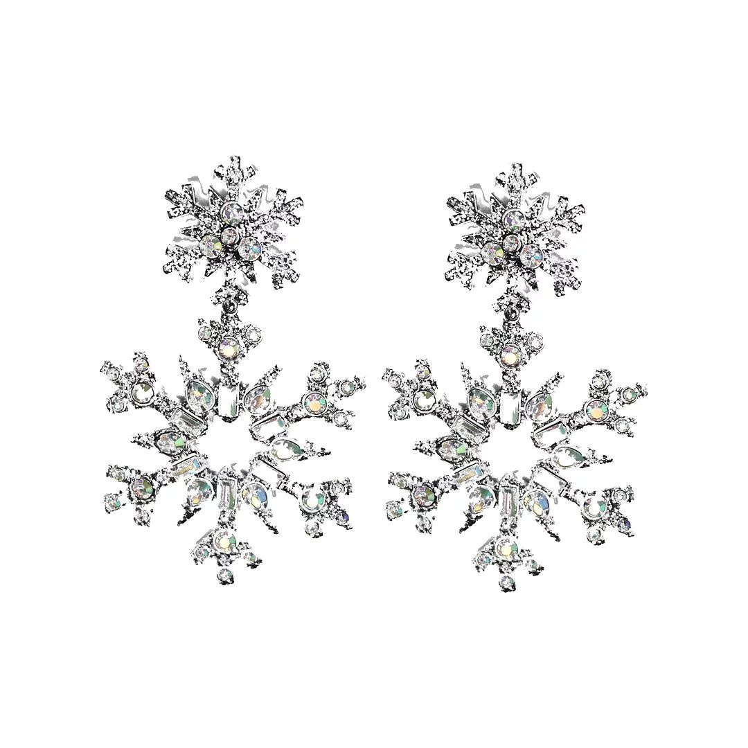 Holiday Time Crystal Snowflake Earrings - Walmart.com | Walmart (US)
