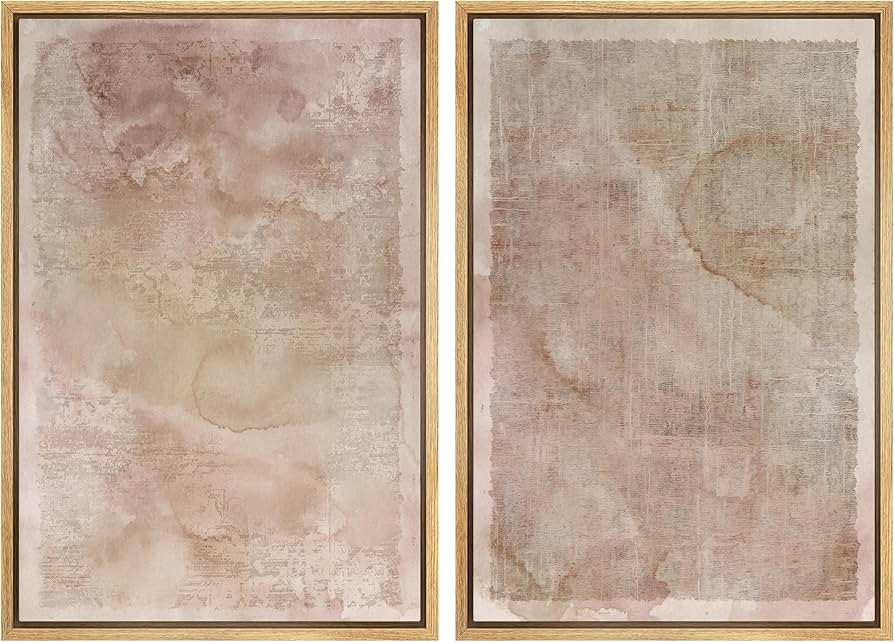 MUDECOR Framed Canvas Print Wall Art Grey Abstract Shapes Illustrations Modern Art Decorative Boh... | Amazon (US)