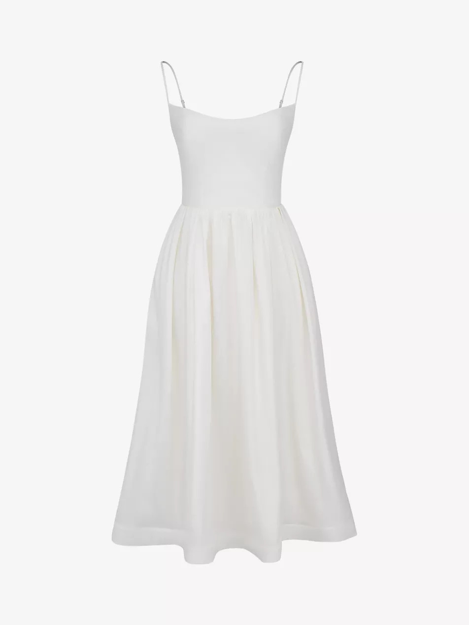 Lolita square-neck fitted-bodice stretch-cotton midi dress | Selfridges