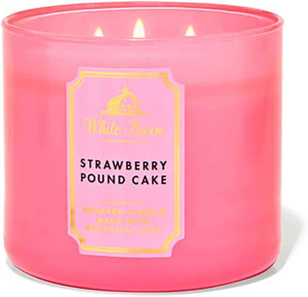 White Barn Strawberry Pound Cake Scented Candle Made W Essential Oils 14.5 Oz w Burn Time of 25-4... | Amazon (US)