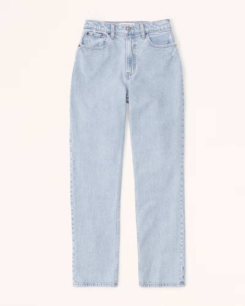Abercrombie & Fitch Women's Curve Love Ultra High Rise 90s Straight Jean in Light - Size 25XS | Abercrombie & Fitch (US)