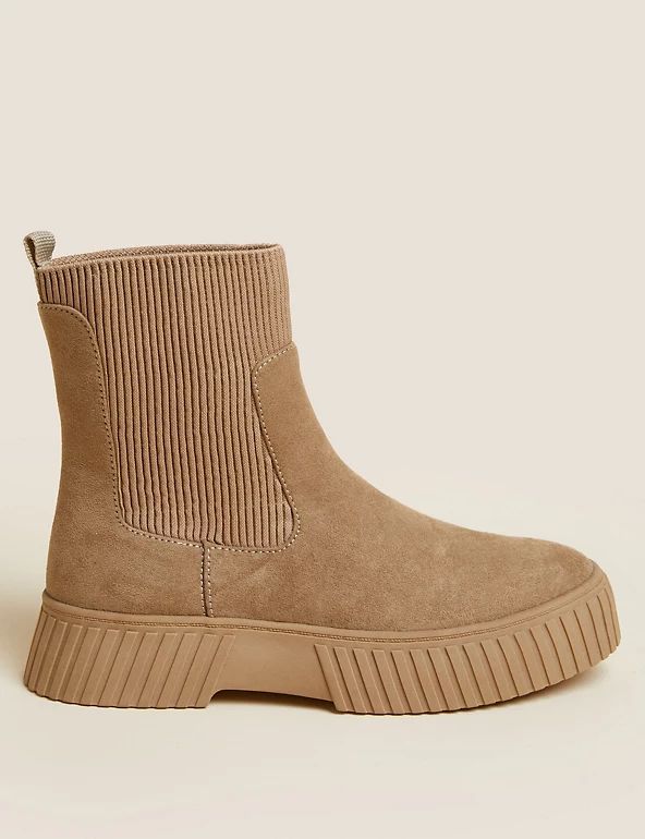 Wide Fit Chelsea Flatform Ankle Boots | M&S Collection | M&S | Marks & Spencer (UK)