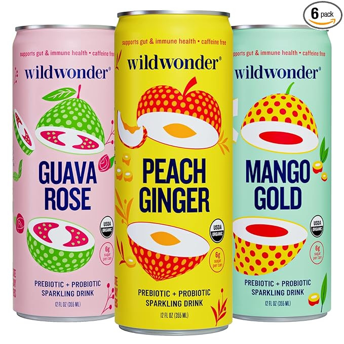 wildwonder Sparkling Probiotic Juice Drink w/Gut Health Immunity & Support 5g Fiber, Live Probiot... | Amazon (US)
