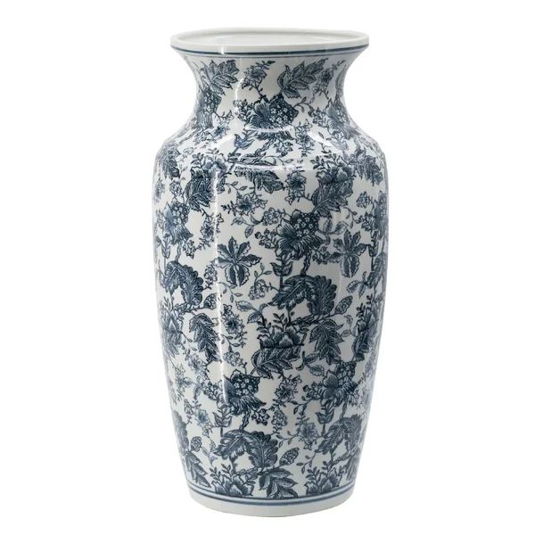 Langham Blue 24'' Porcelain Table Vase | Wayfair North America